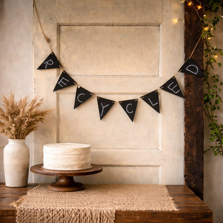 Wooden Chalkboard Triangle Bunting