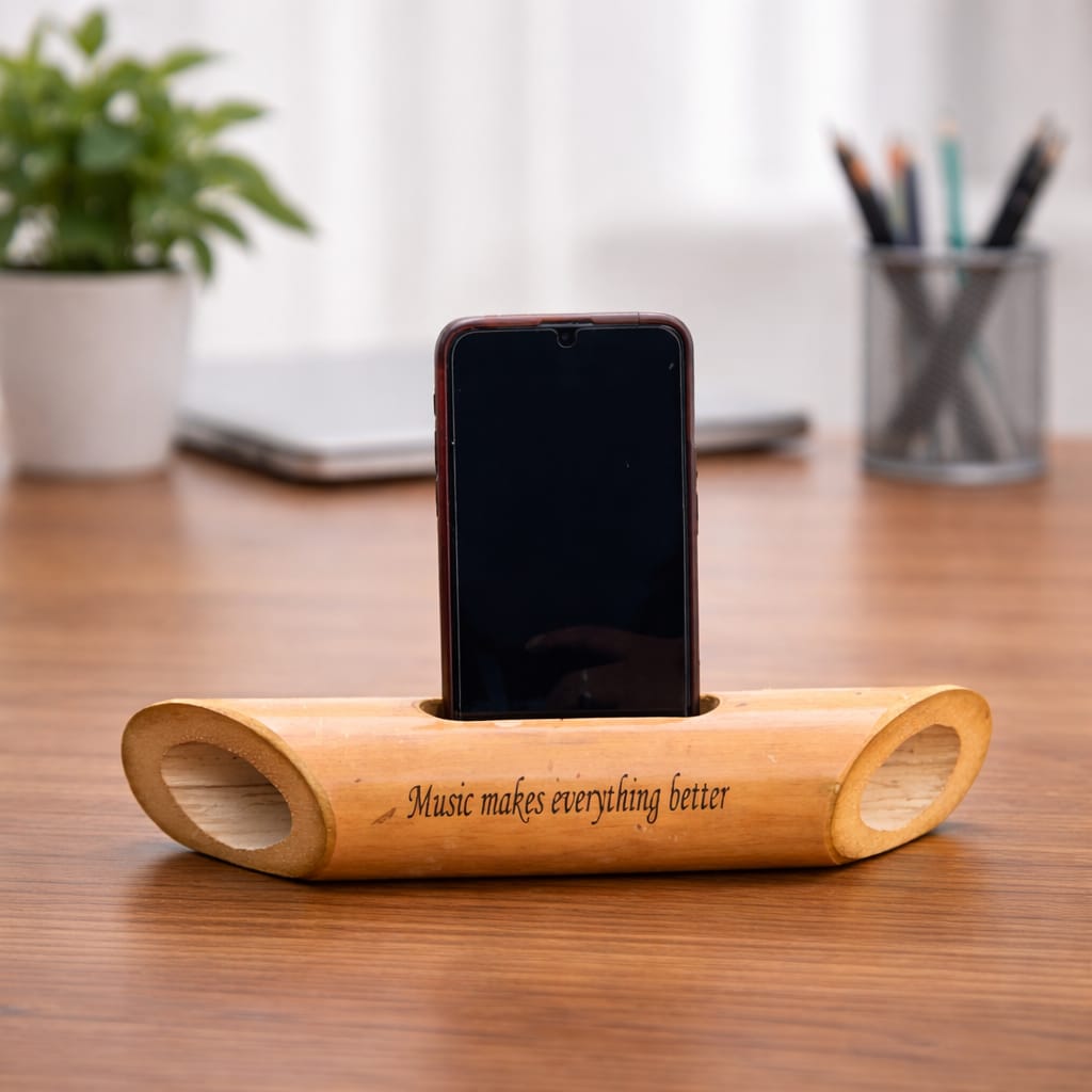 Bamboobeat Sound Amplifier | Music Makes Everything Better | Mobile Holder | Eco-friendly | Office Desk | Scrapshala