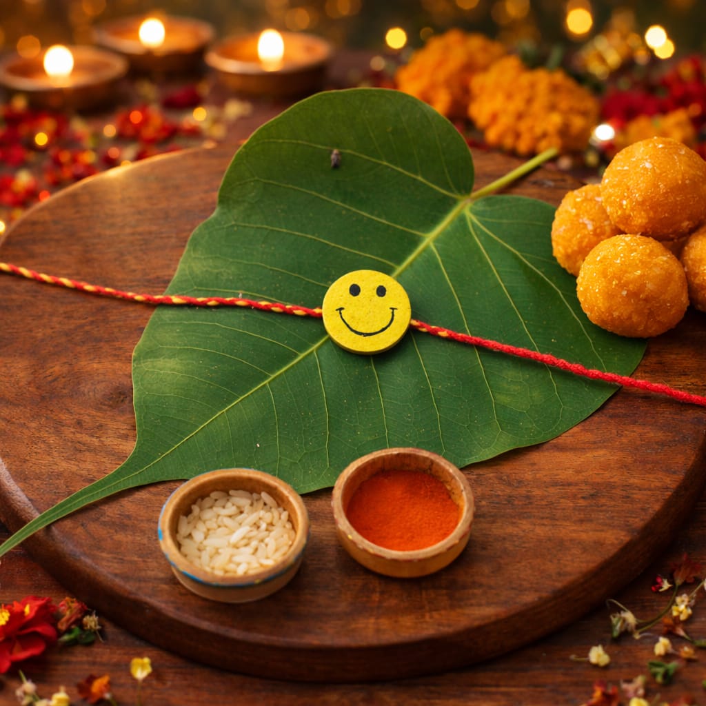 Smile Please Plantable Seed Rakhi | Eco-friendly | Natural Cork | Grows into Plant | Scrapshala