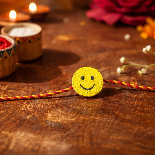 Smile Please Plantable Seed Rakhi | Eco-friendly | Natural Cork | Grows into Plant | Scrapshala