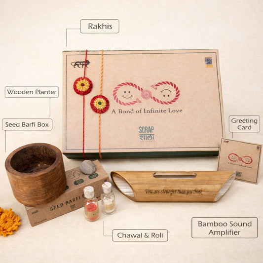Akkad-Bakkad Plantable Rakhi Gift Box | Eco-Friendly Rakshabandhan Hamper 2026 | Handmade Sustainable Gift Set by Scrapshala