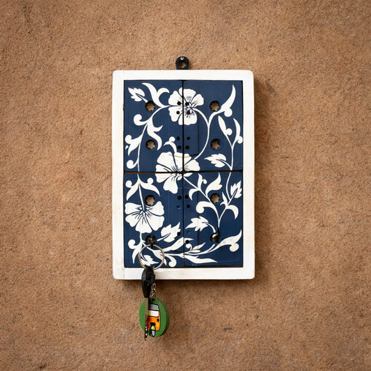 The Blue Pottery Geet Keyholder | Upcycled | Audio tapes | Scrapshala