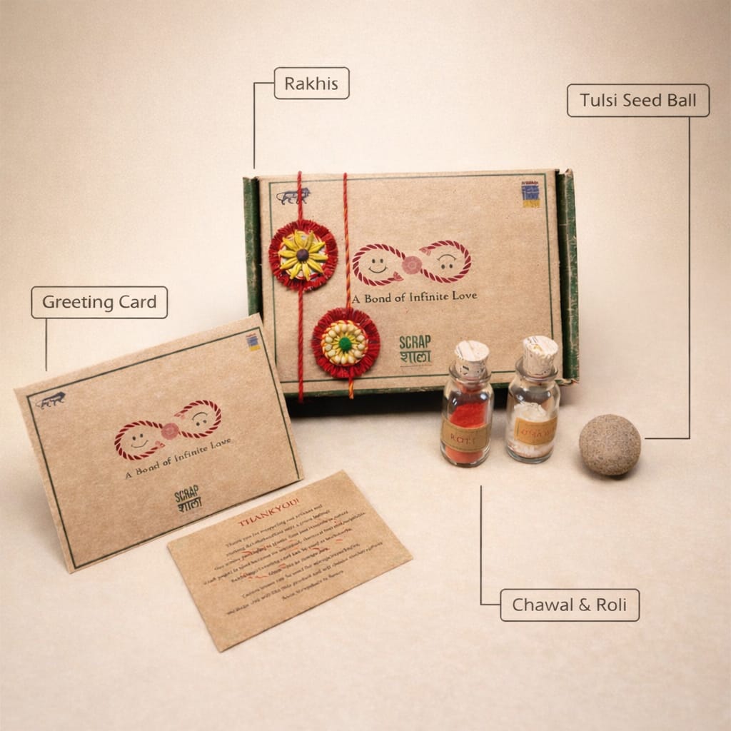 Akkad-Bakkad Sibling Box – Plantable Rakhi Gift Set | Eco-Friendly Rakshabandhan 2026 | Scrapshala