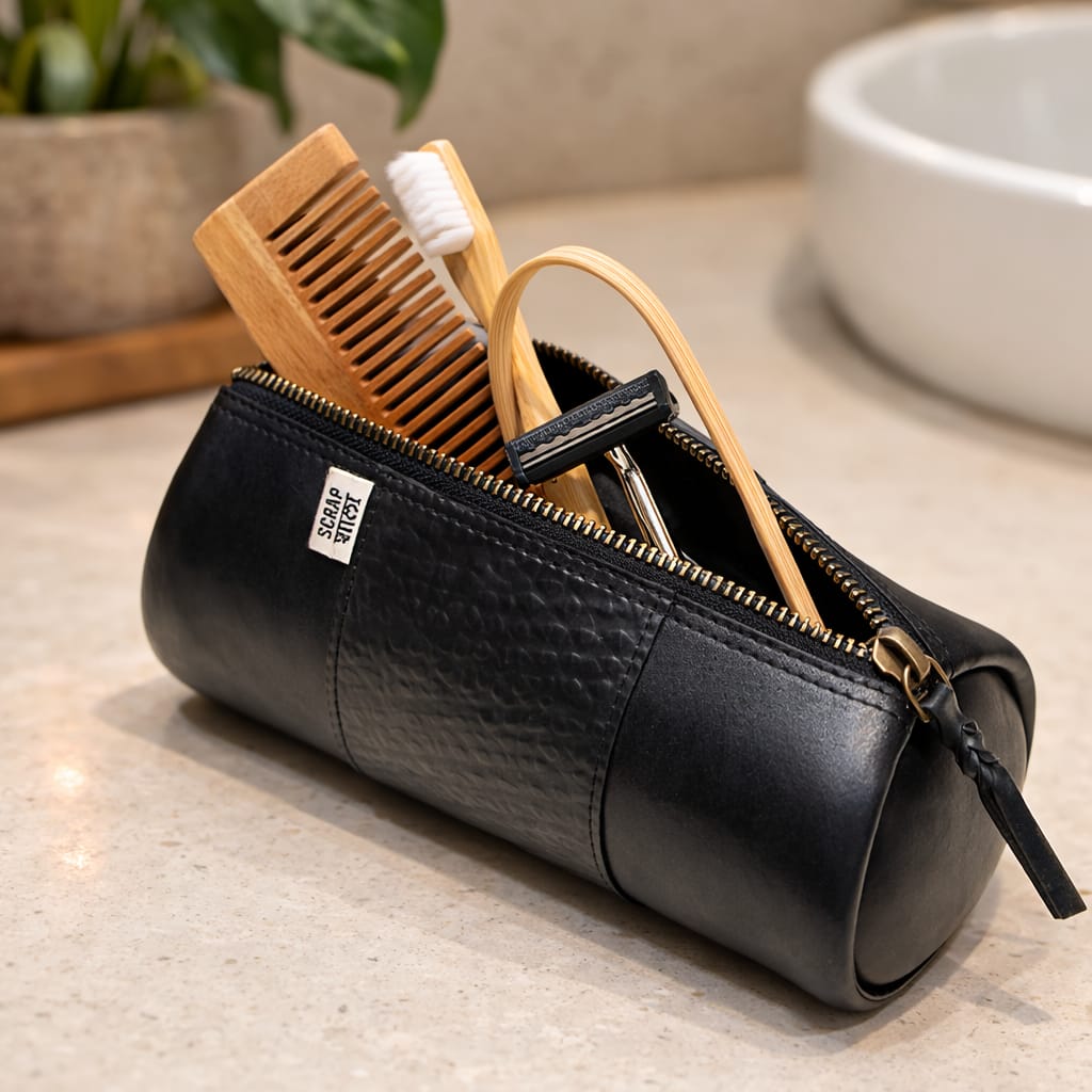 Safar Multipurpose Zip Pouch | Upcycled Tyre Tube | Waterproof & Handmade | Scrapshala