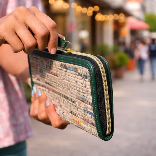 Charcha Upcycled Newspaper Wallet | Women’s Vegan Wallet | ScrapShala