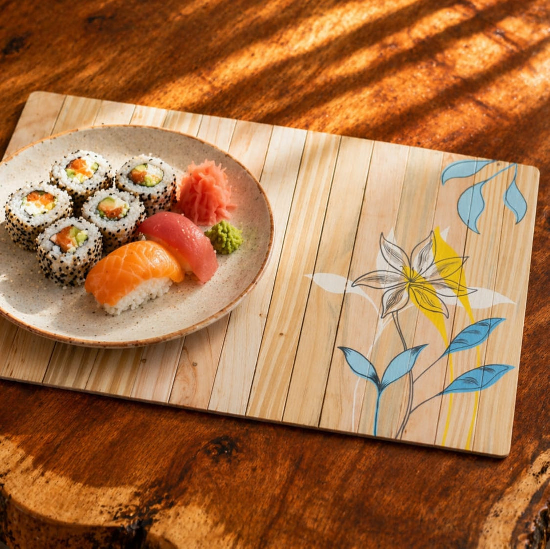 Dharti Wooden Table Placemat – Eco-Friendly Foldable Wooden Table Mat