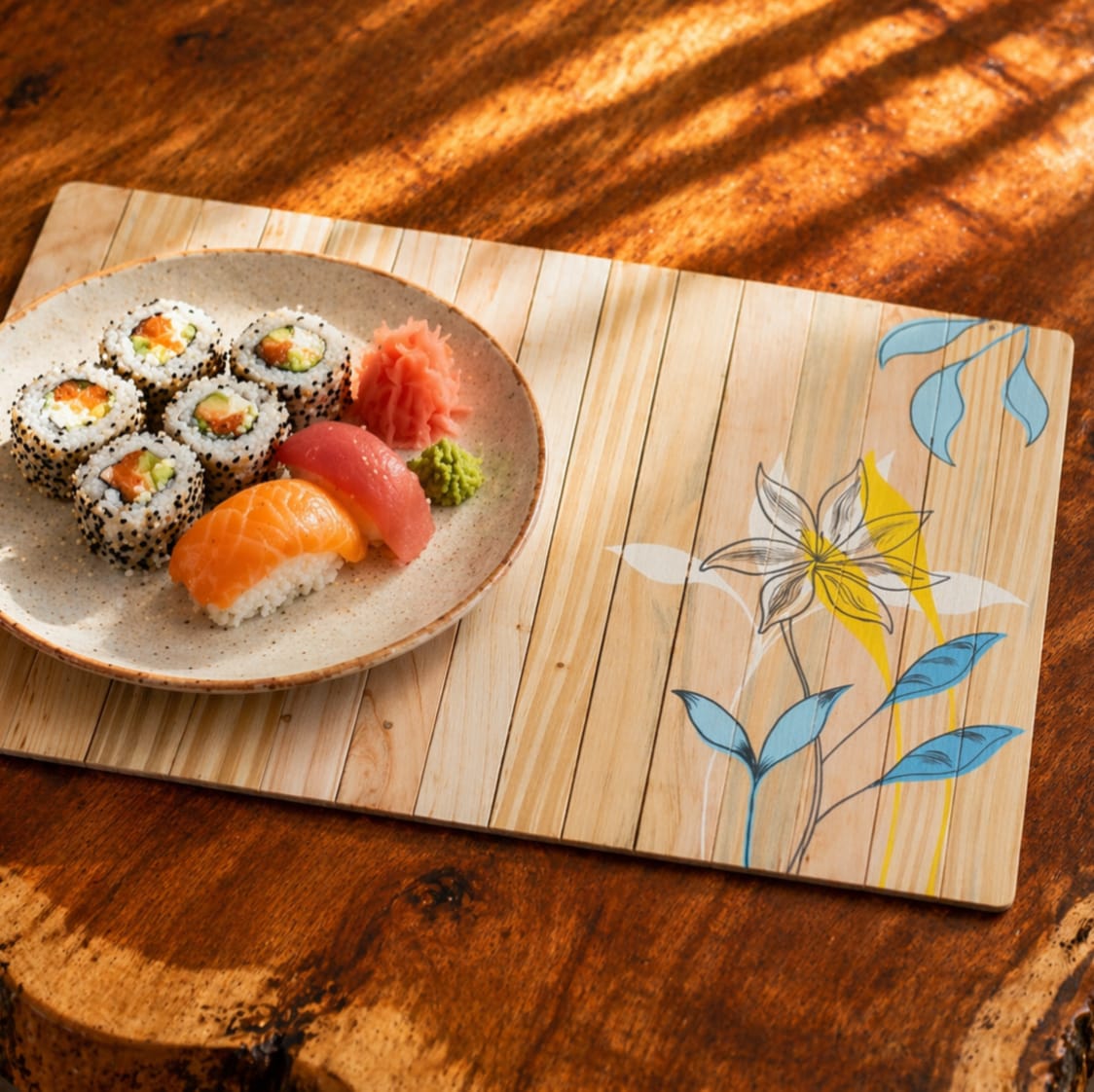 Dharti Wooden Table Placemat – Eco-Friendly Foldable Wooden Table Mat