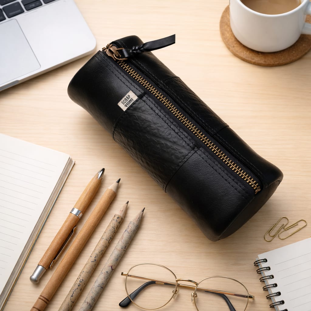 Safar Multipurpose Zip Pouch | Upcycled Tyre Tube Pouch | Waterproof & Handmade | Scrapshala