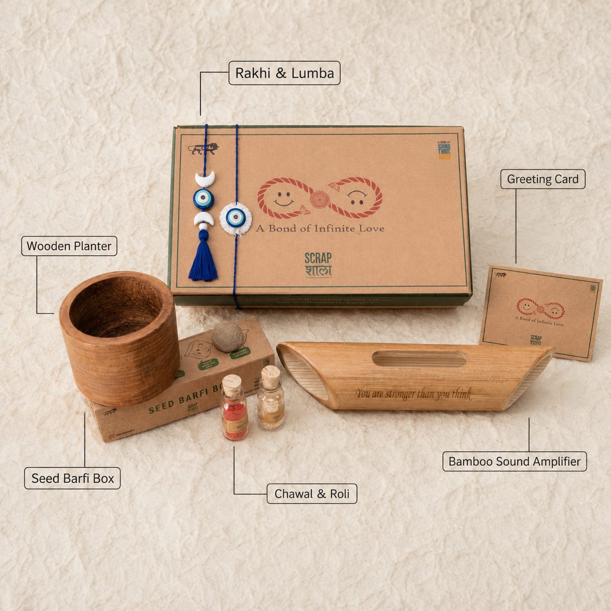 Nazarbattu Plantable Rakhi-Lumba Gift Box | Eco-Friendly Rakshabandhan Hamper 2026 | Sustainable Gift Set by Scrapshala