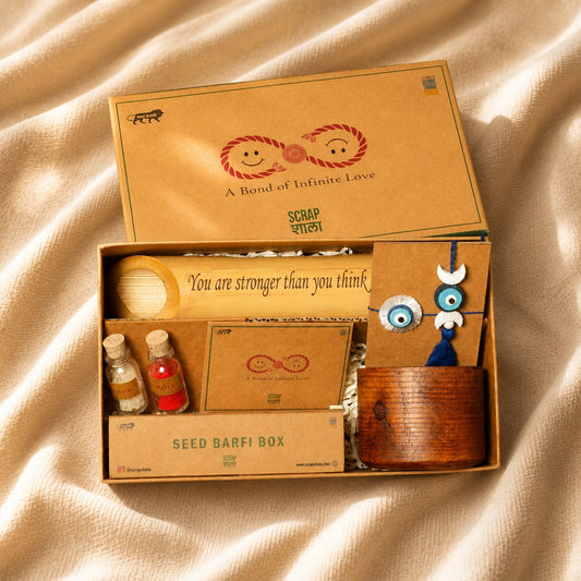 Nazarbattu Plantable Rakhi-Lumba Gift Box | Eco-Friendly Rakshabandhan Hamper 2026 | Sustainable Gift Set by Scrapshala