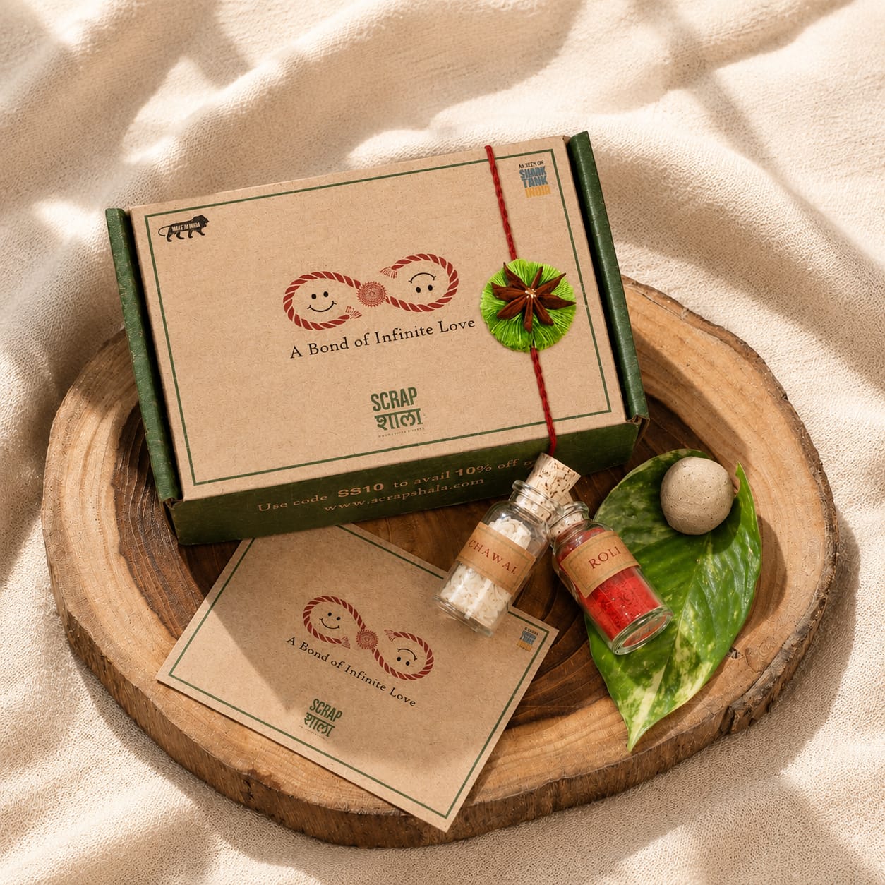 Sitara Plantable Rakhi Box | Eco-Friendly Rakhi | Biodegradable | Handmade in Varanasi | Rakhi That Grows into a Plant