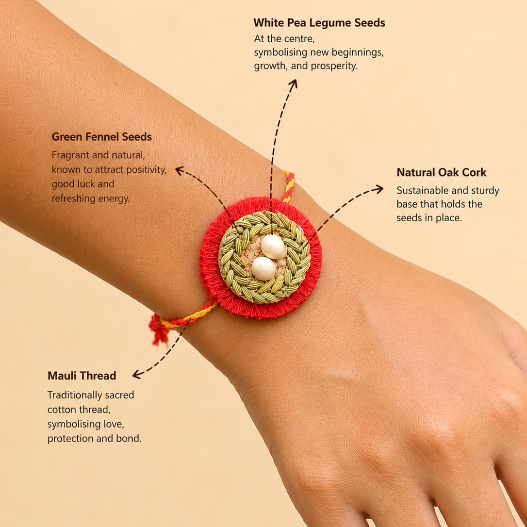 Kanika Plantable Rakhi | Eco-Friendly Bhaiya Bhabhi Rakhi Set