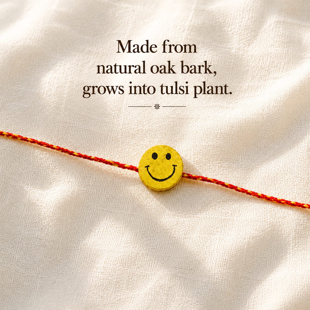 Smile Please Plantable Seed Rakhi | Eco-friendly | Natural Cork | Grows into Plant | Scrapshala