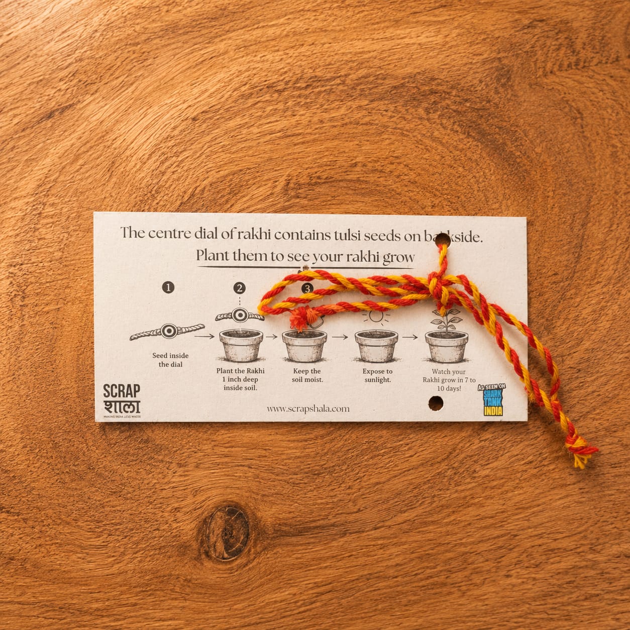 Kanika Plantable Rakhi | Eco-Friendly Seed Rakhi Handmade with Mustard & Fennel Seeds | Scrapshala