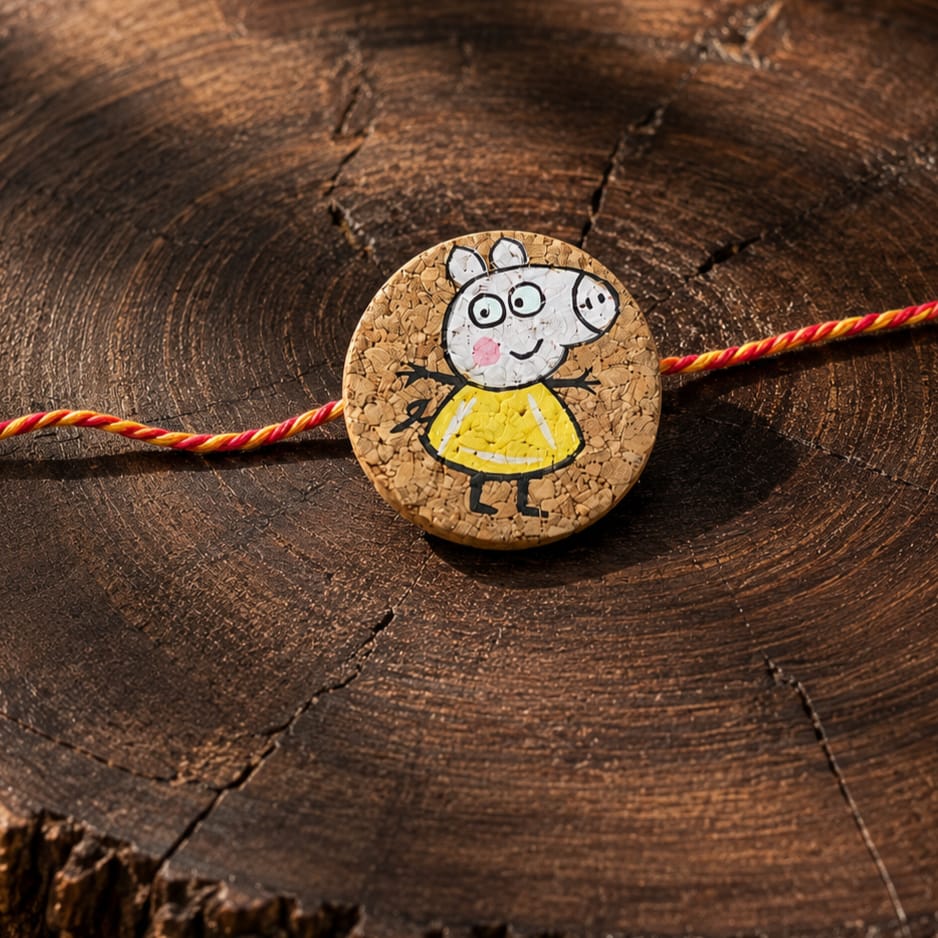 Peppa Pig Plantable Rakhi for Kids | Eco-Friendly Cartoon Rakhi That Grows | Handmade | Soft on Skin