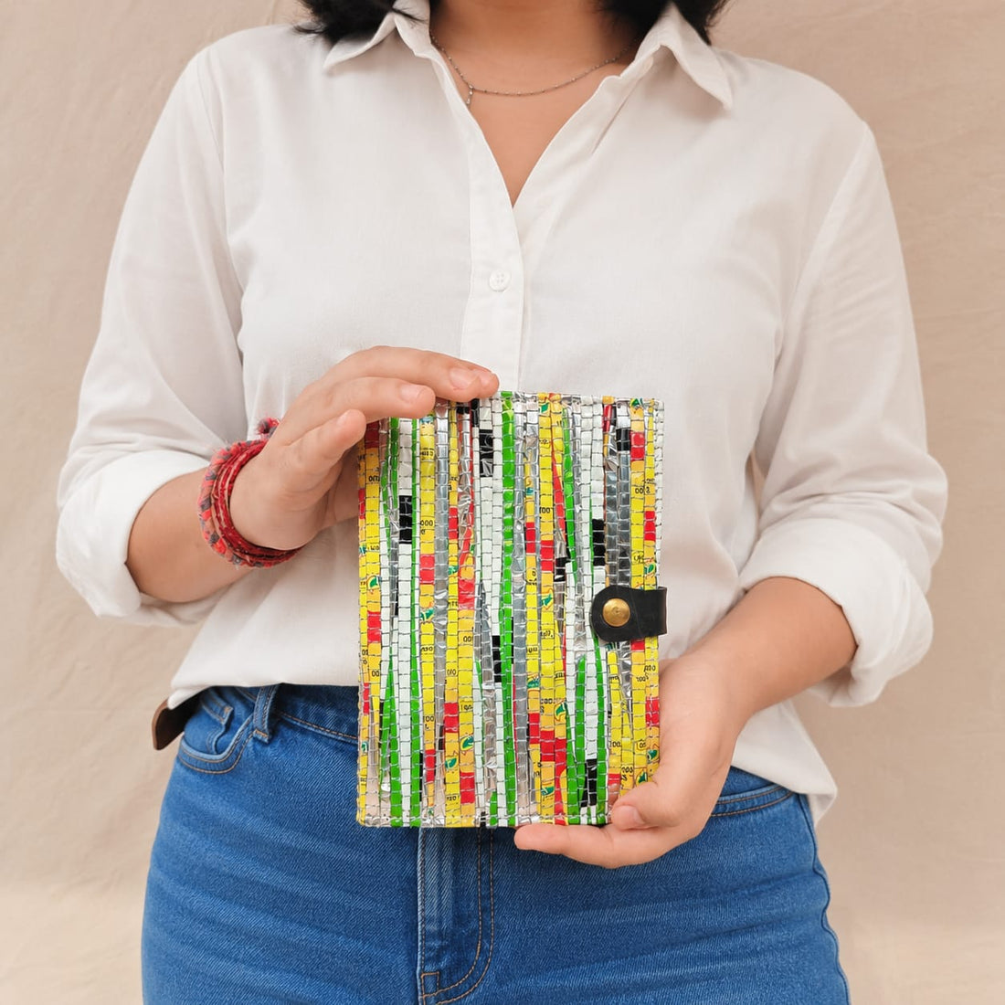 Upcycled Magnet Closure Diary | Waterproof Journal from Plastic Wrappers | Handmade in India | Scrapshala