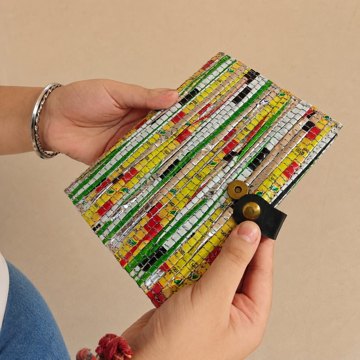 Upcycled Magnet Closure Diary | Waterproof Journal from Plastic Wrappers | Handmade in India | Scrapshala