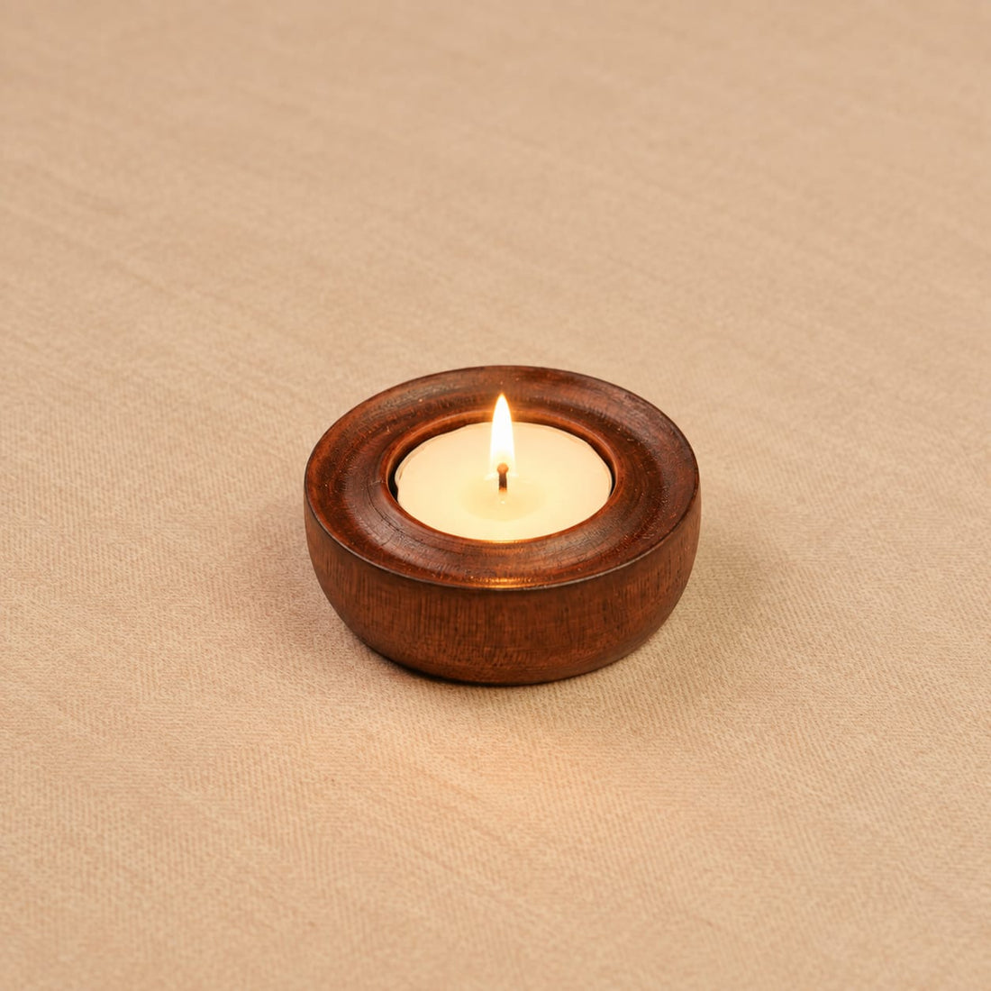 Radiance Ring | Reclaimed Wood Tealight Holder | Pack of 2 | Sustainable Diwali Decor