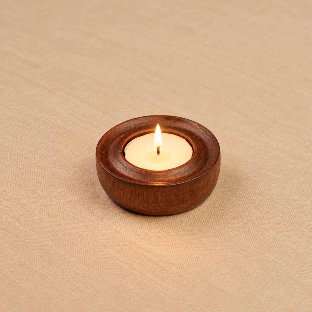 Radiance Ring | Reclaimed Wood Tealight Holder | Pack of 2 | Sustainable Diwali Decor