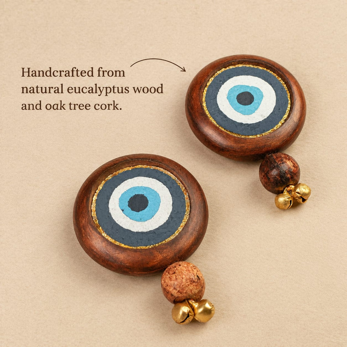Evil Eye Door Hanging (Pack of 2) | 100 % Natural | Timeless Look | Reusable | Positive Energy | Handcrafted in Banaras