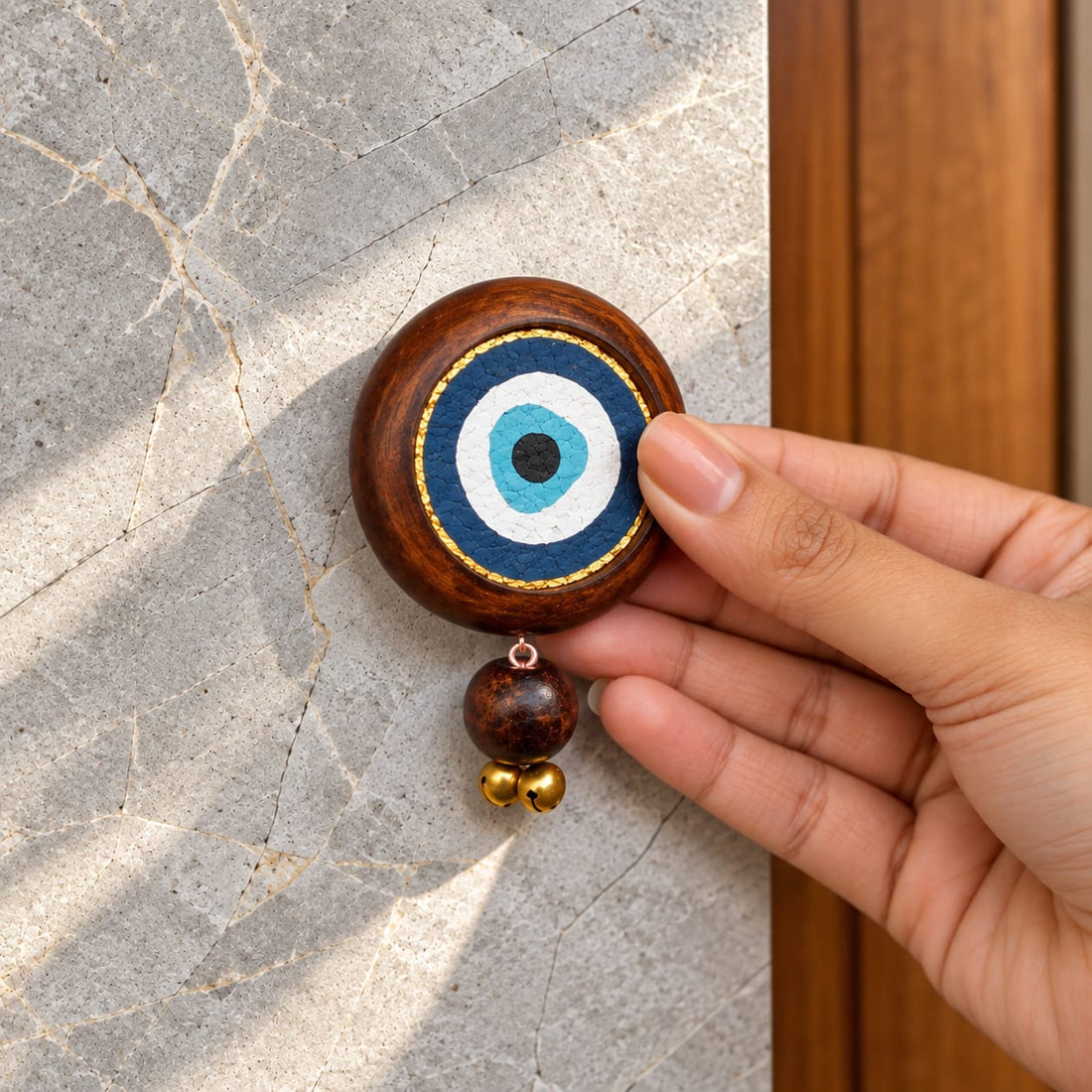 Evil Eye Door Hanging (Pack of 2) | 100 % Natural | Timeless Look | Reusable | Positive Energy | Handcrafted in Banaras