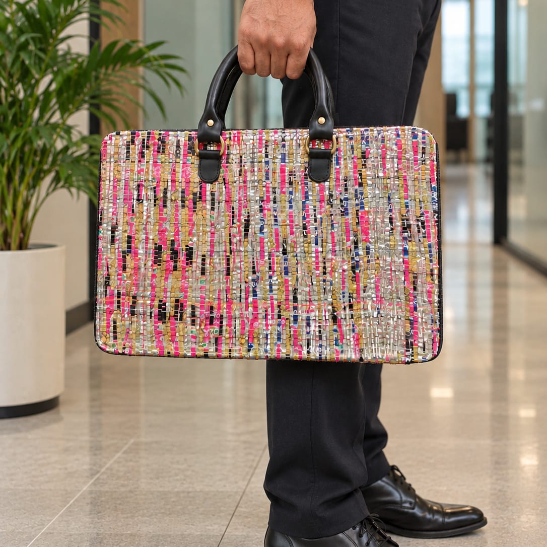 Corporate Gift Hamper | Upcycled MLP Handloom Laptop Sleeve, Diary & Pouch