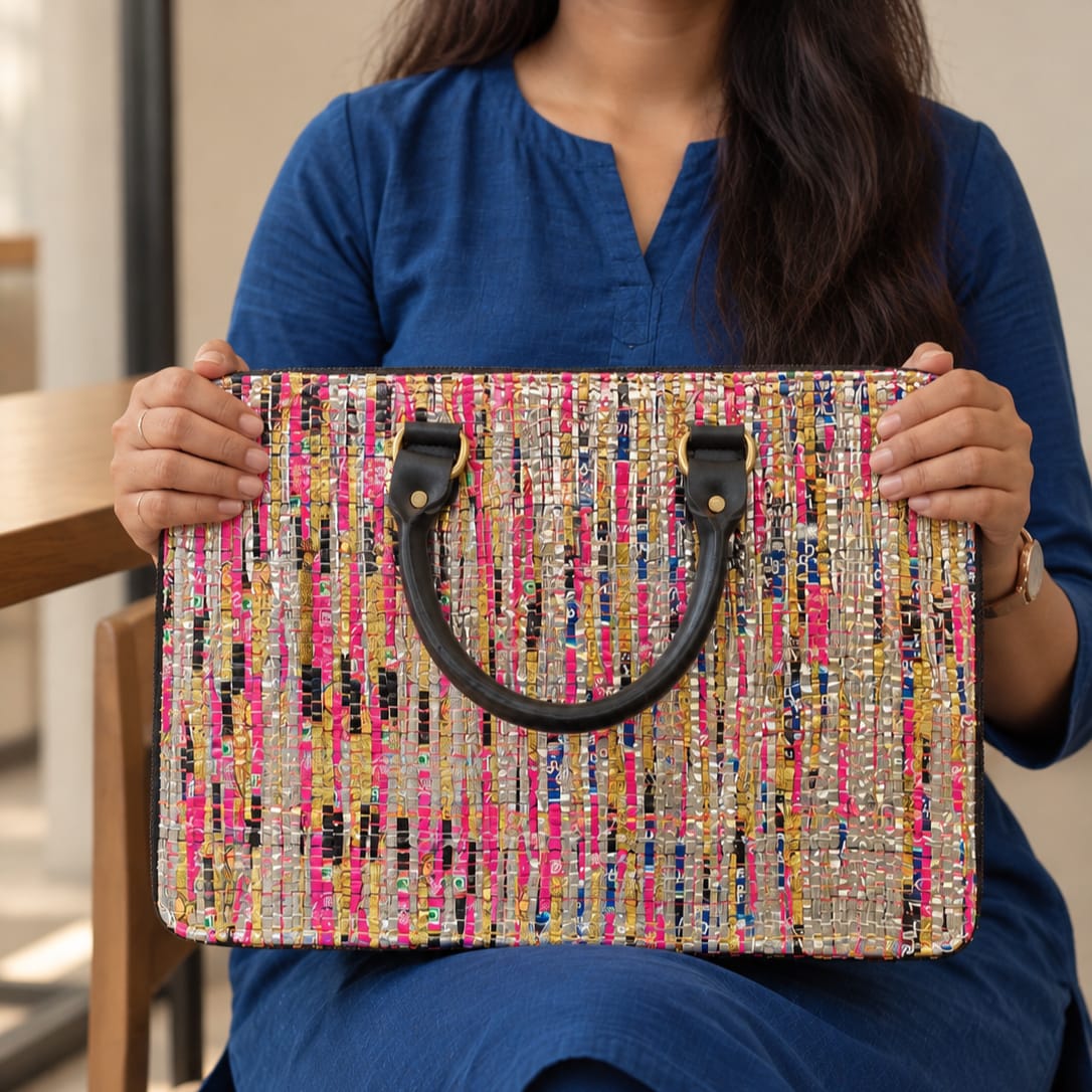 Corporate Gift Hamper | Upcycled MLP Handloom Laptop Sleeve, Diary & Pouch