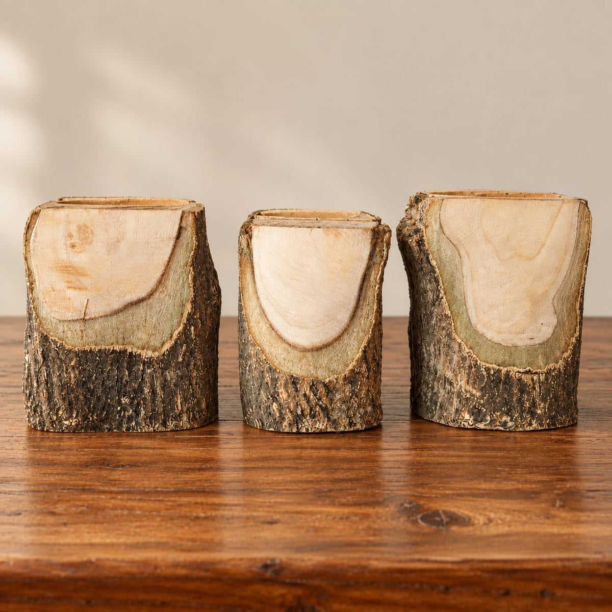 Personalized Rustic Log Card Holder | Live Edge Wooden Business Card Stand