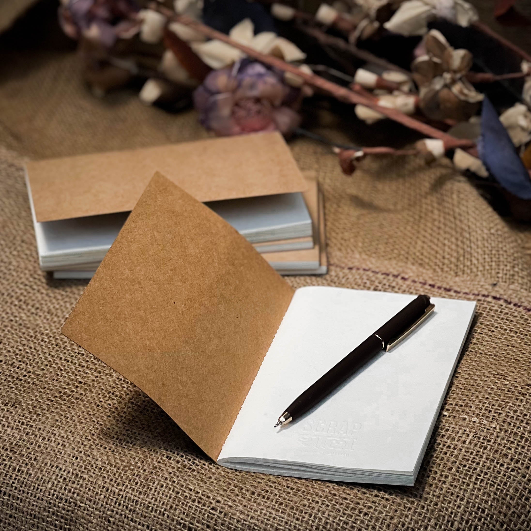 Recycled Paper Notepads | Chicken Feather Recycled Sheets | Eco-Friendly Kraft Cover | Pack of 5 | Scrapshala