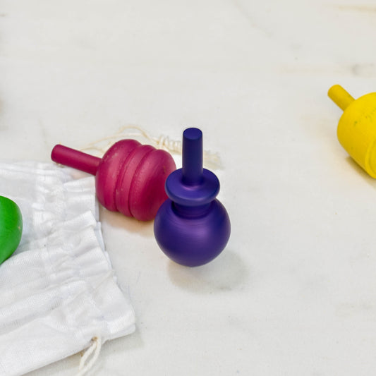 Wooden Spin Toy Set (Pack of 5) | Traditional Spinning Tops | Handmade from Reclaimed Wood | Scrapshala