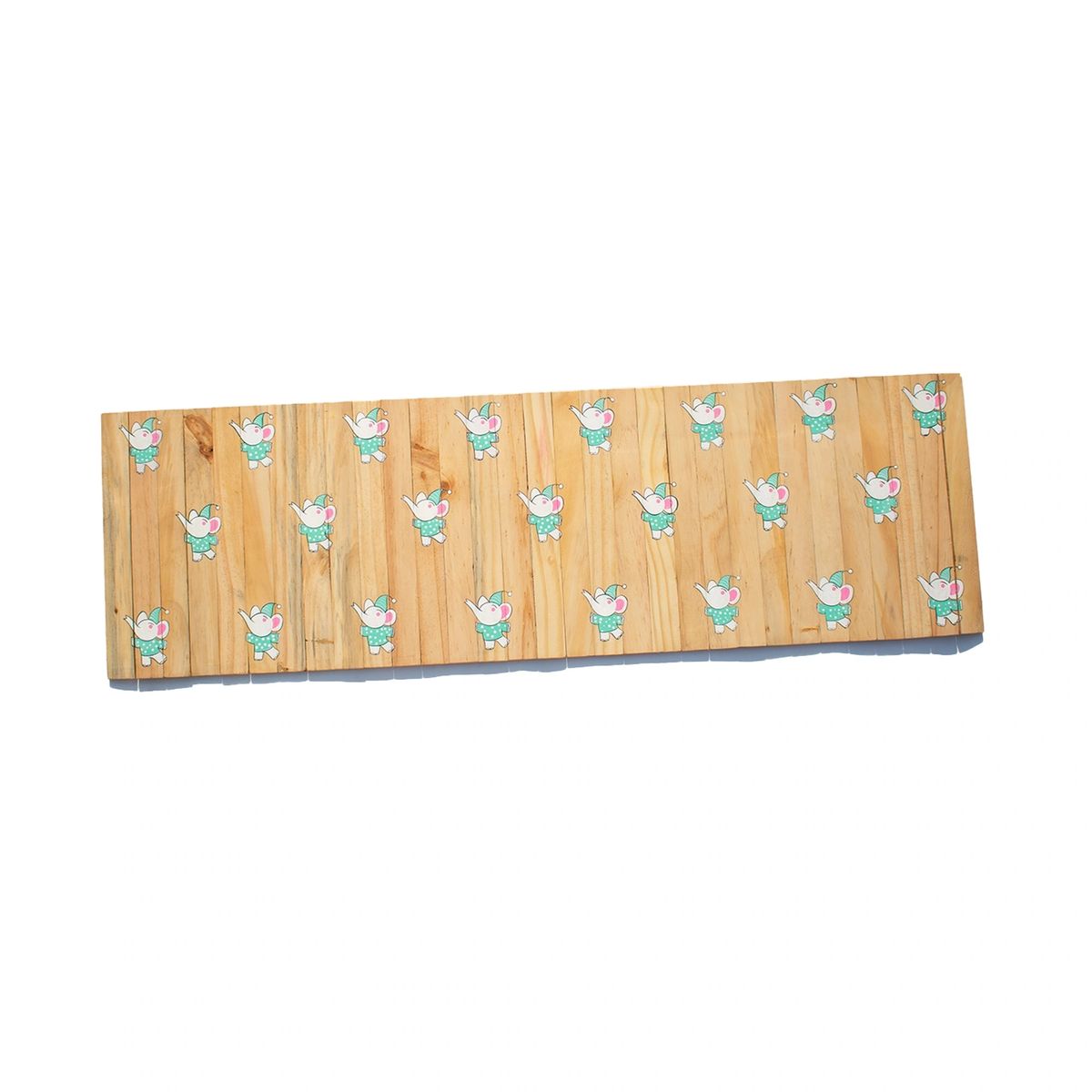 Dancing Elephant Wooden Table Runner - Handpainted Wooden Dining Table Runner | Sustainable Home Décor