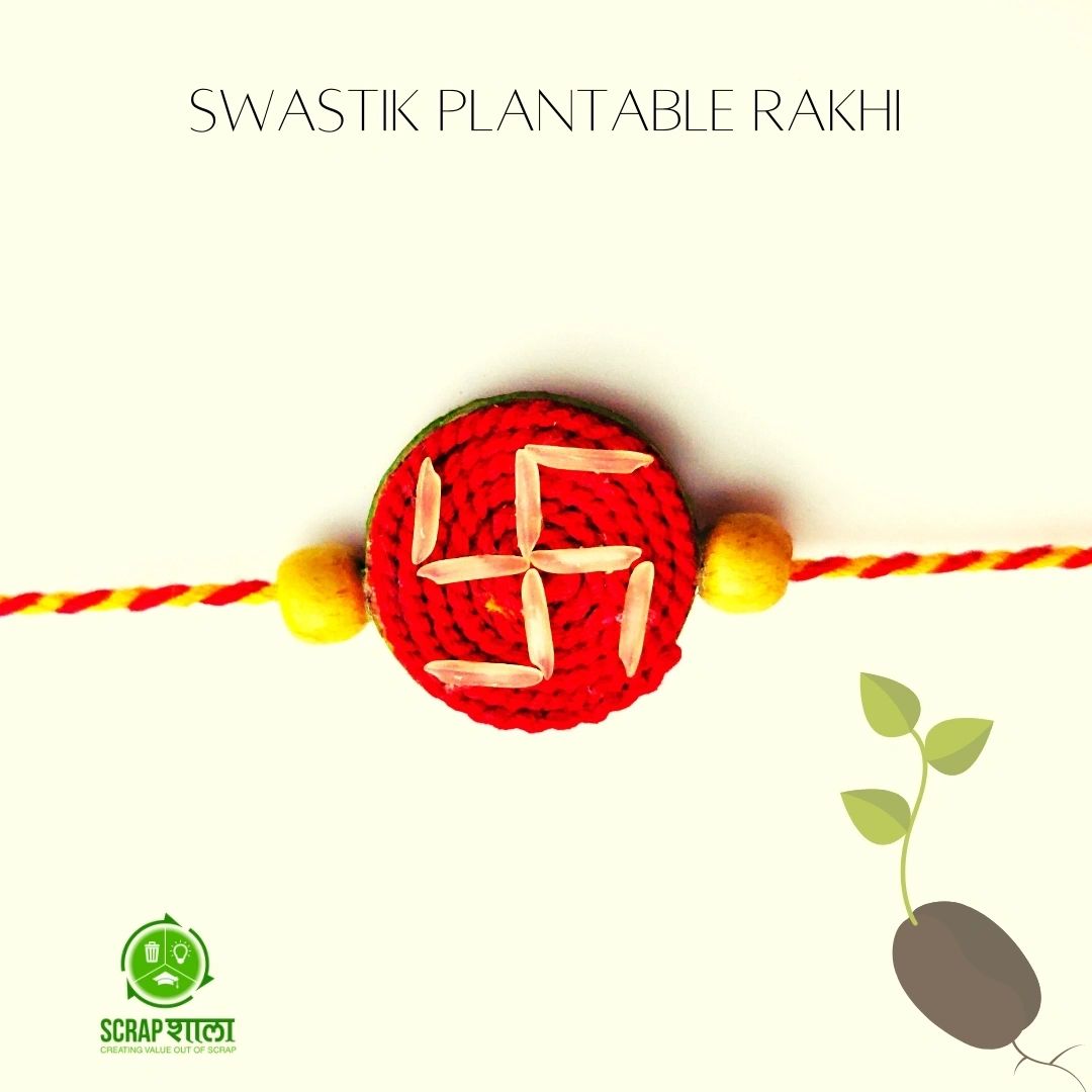 Swastik Plantable Seed Rakhi | Eco-friendly | Grows into Tulsi Plant | Handcrafted in India