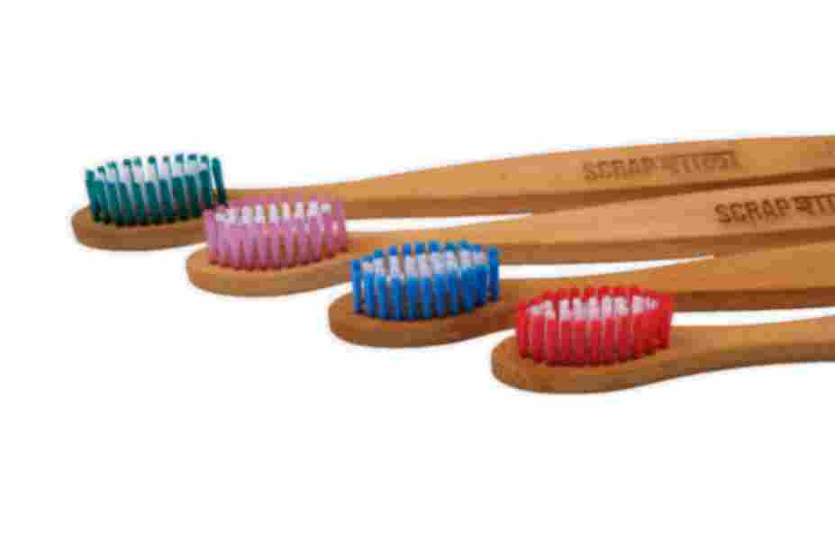 Bambooclean toothbrush family pack | Natural Bamboo | Soft Multicolored Bristles | Scrapshala