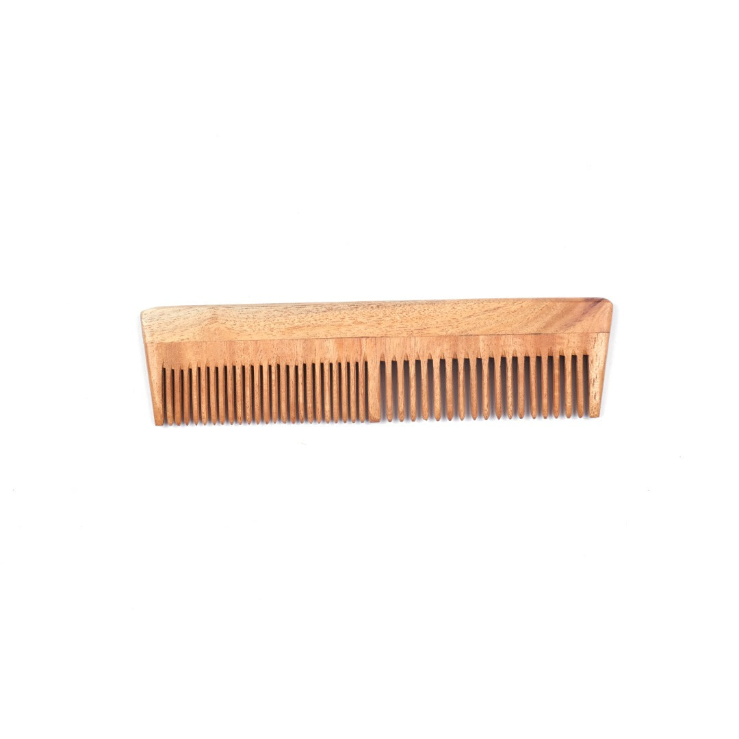 Neem Wood Hair Comb Set (Pack of 2) | Anti-Dandruff, Anti-Static & Plastic-Free Hair Care