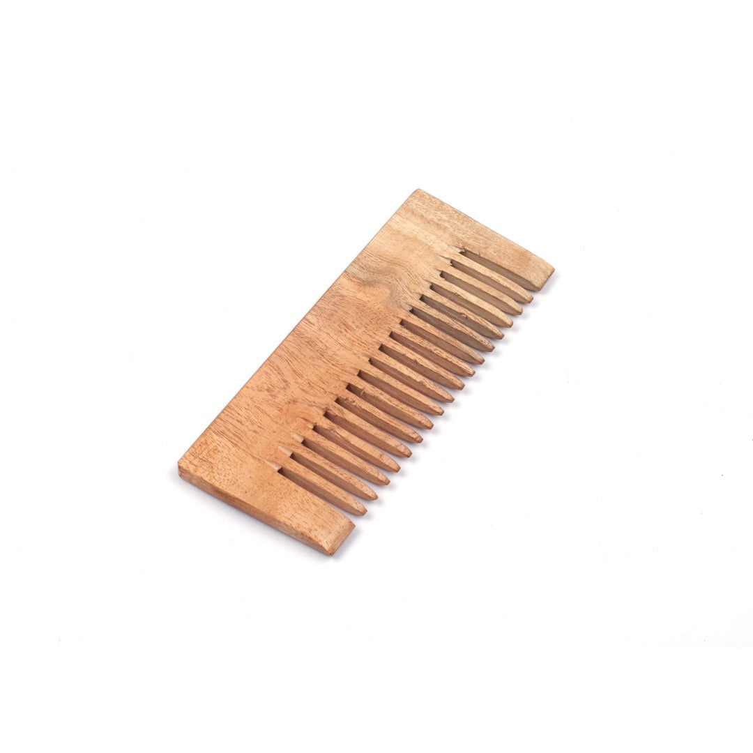 Neem Wood Hair Comb Set (Pack of 2) | Anti-Dandruff, Anti-Static & Plastic-Free Hair Care