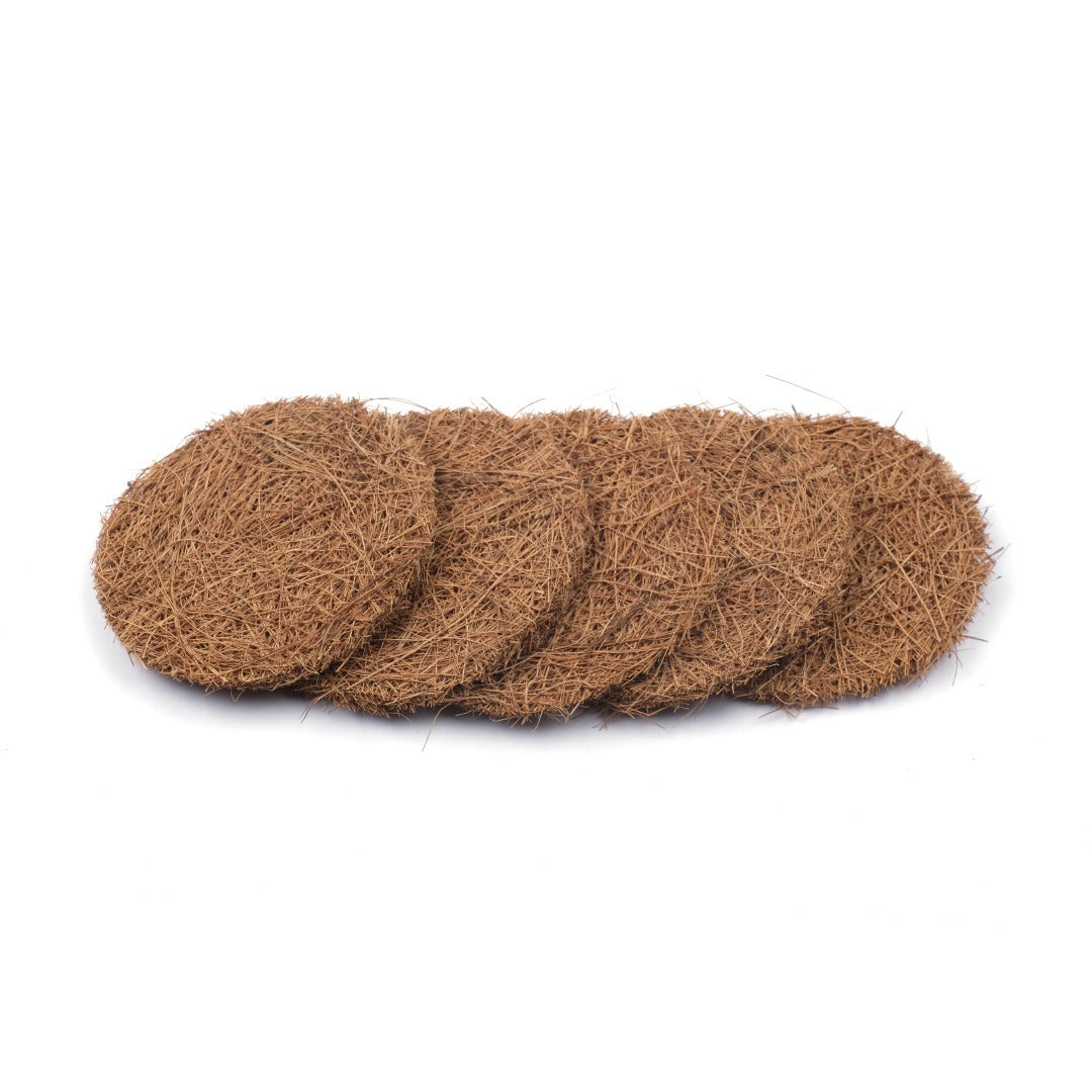 Dish Scrubber Pad | Pack of 5 | Natural Coir | Sturdy | Biodegradable | Plastic-free | Scrapshala