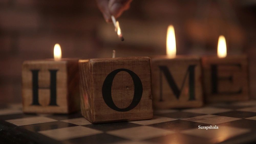 HOME Candle Holder | Puzzle Candle | Reclaimed Wood | Handmade in India | Scrapshala