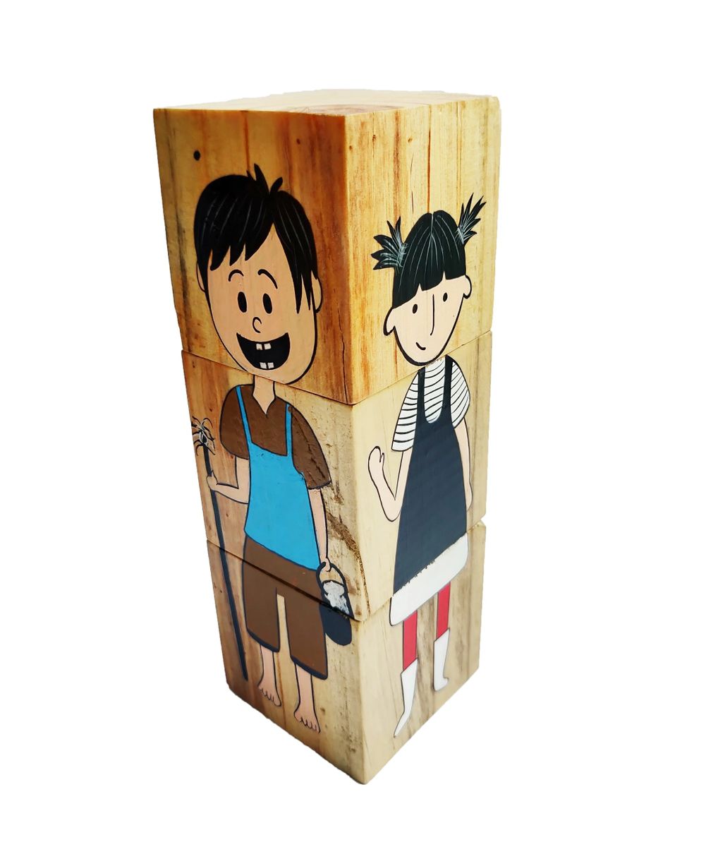 Gender Neutral Wooden Block Game | Wooden Educational Toy for Kids | Learn Gender Equality Through Play | Scrapshala