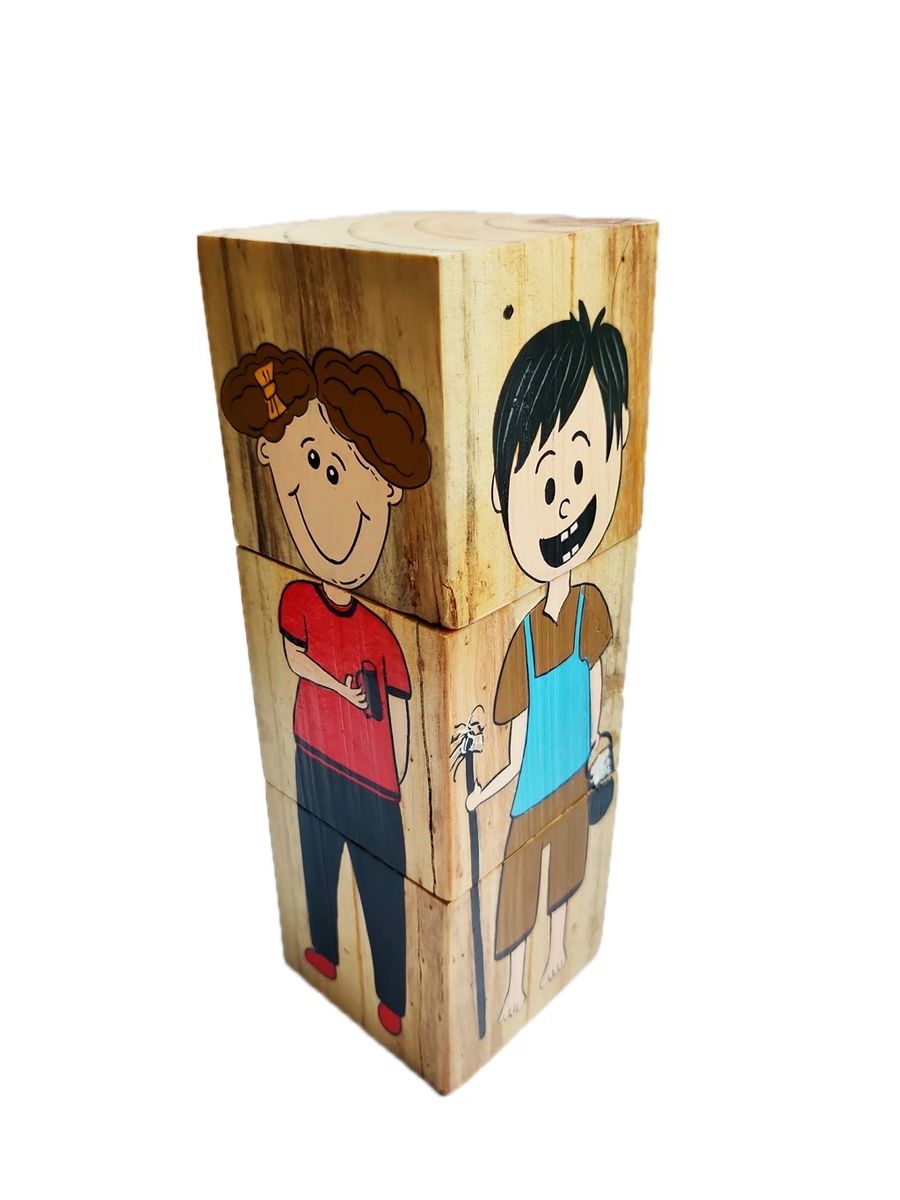 Gender Neutral Wooden Block Game | Wooden Educational Toy for Kids | Learn Gender Equality Through Play | Scrapshala