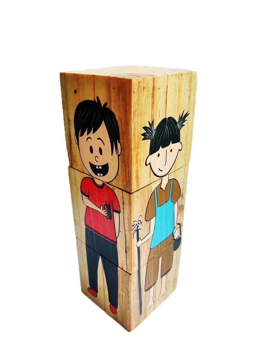 Gender Neutral Wooden Block Game | Wooden Educational Toy for Kids | Learn Gender Equality Through Play | Scrapshala