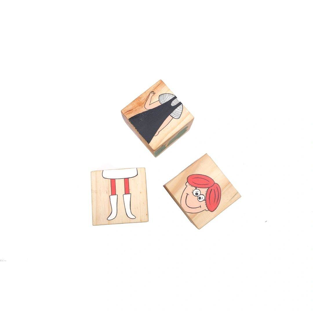 Gender Neutral Wooden Block Game | Wooden Educational Toy for Kids | Learn Gender Equality Through Play | Scrapshala