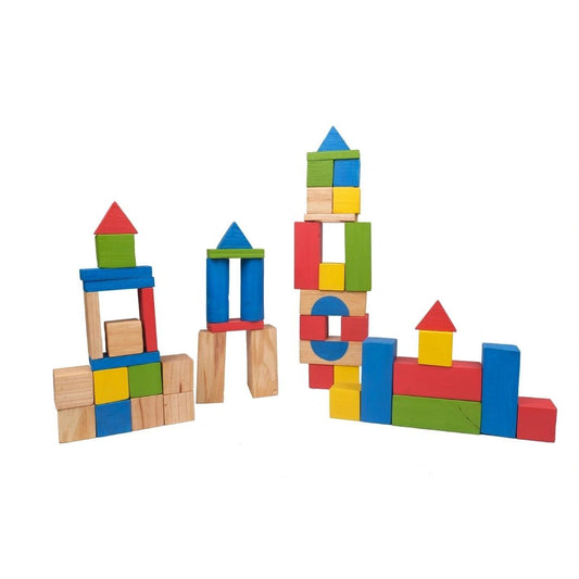 48 piece wooden building block game