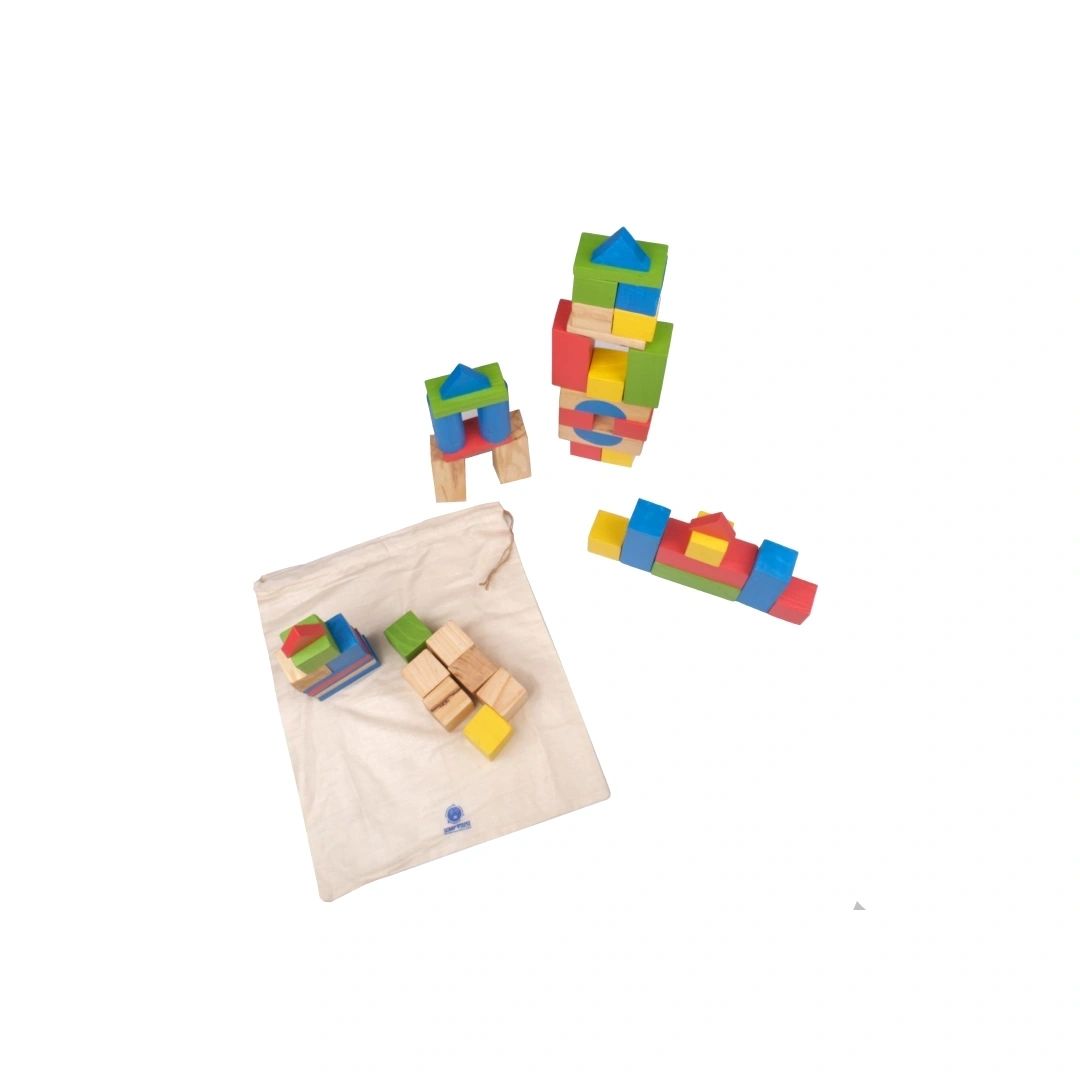 48 piece wooden building block game