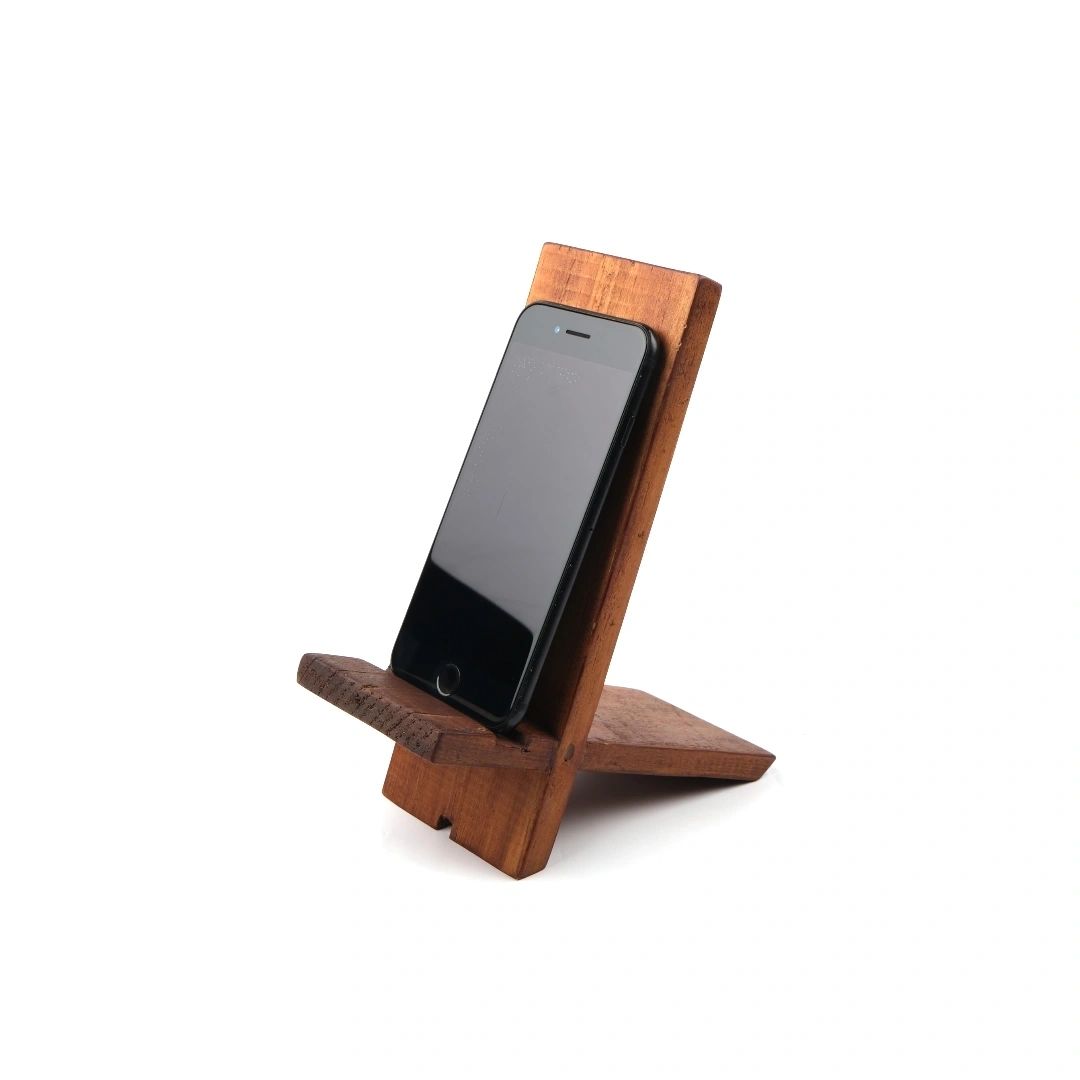X Samrtphone Holder | Full Back support | Reclaimed Natural Wood | Scrapshala