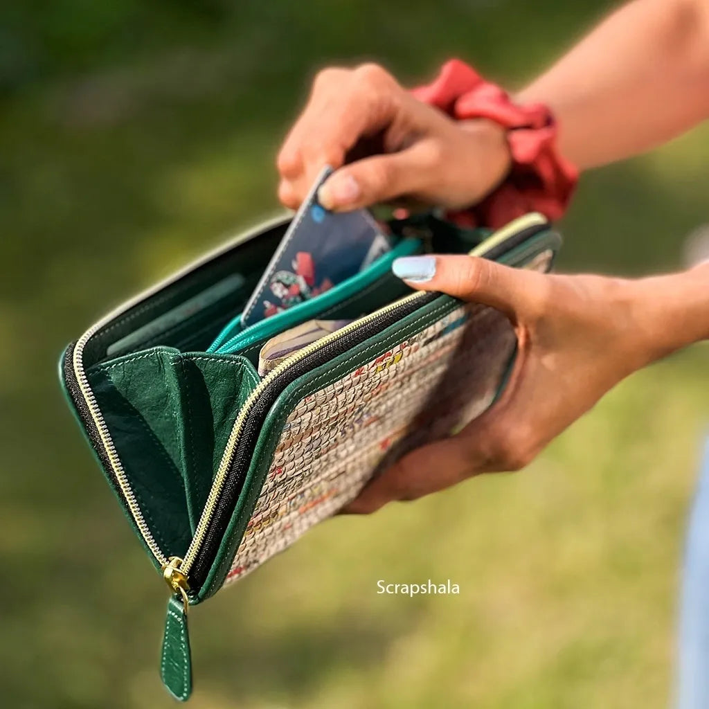 Charcha Upcycled Newspaper Wallet | Women’s Vegan Wallet | ScrapShala