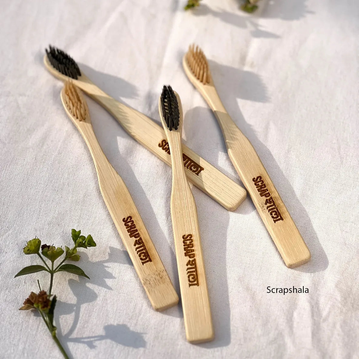 Bambooclean Kids Bamboo Toothbrush Pack (Set of 4) | Eco-Friendly Toothbrush for Children | Scrapshala