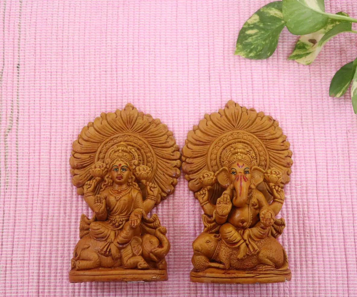 Eco-friendly Lakshmi Ganesh Idol | Natural Clay | Chemical-free | Biodegradable | Scrapshala